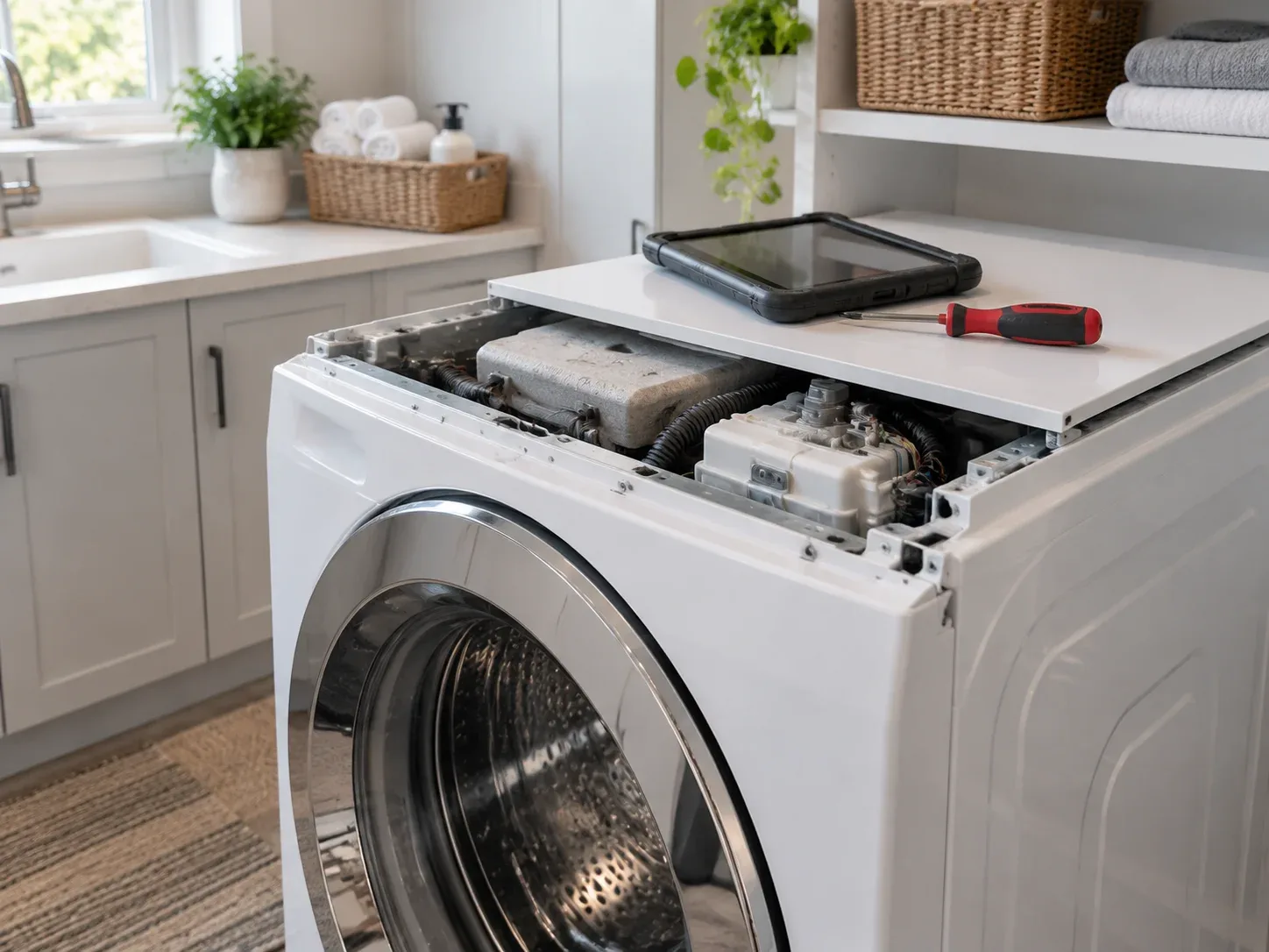 Washing machine repair in an Arlington, TX laundry room
